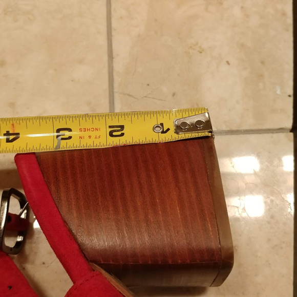 Geewawa Horky red suede heeled ankle boot, in box - Picture 5 of 5